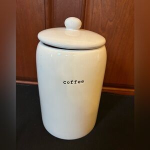 Pottery Barn Cream Coffee Canister